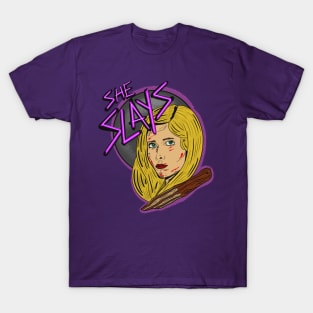 She Slays Buffy The Vampire Slayer T-Shirt